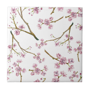 Sakura Cherry Blossom Pattern Ceramic Tile