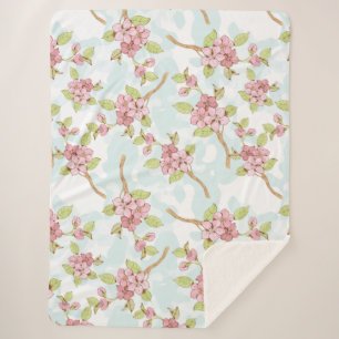 Sakura/Cherry Blossom Sherpa Blanket