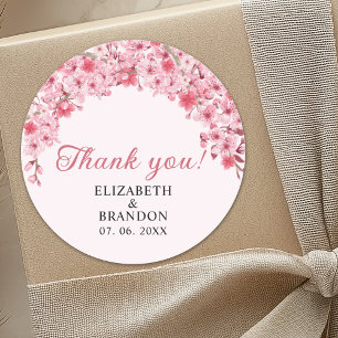 Sakura – Cherry Blossom Theme Wedding Classic Round Sticker
