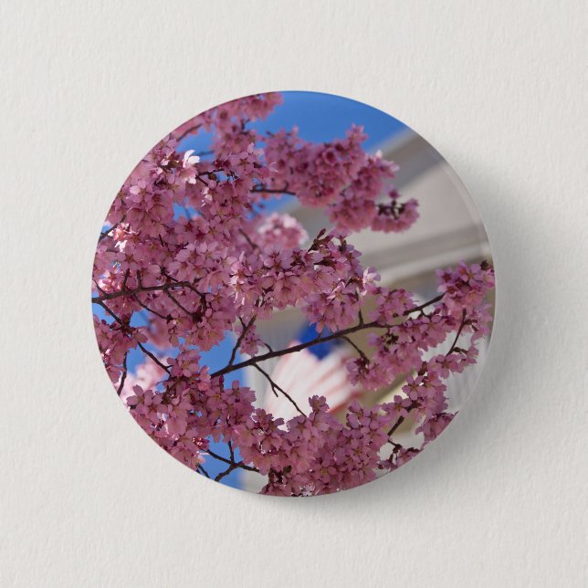 Sakura Cherry Blossoms Americana 6 Cm Round Badge (Front)