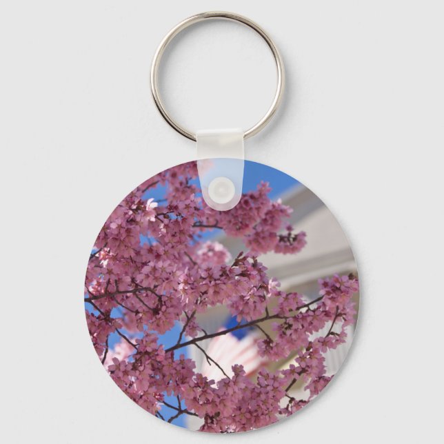 Sakura Cherry Blossoms Americana Key Ring (Front)