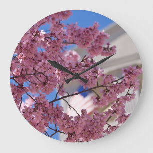 Sakura Cherry Blossoms Americana Large Clock