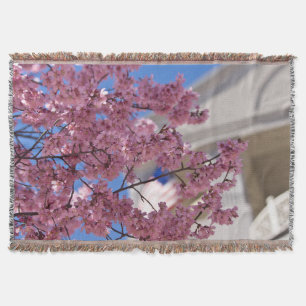 Sakura Cherry Blossoms Americana Throw Blanket
