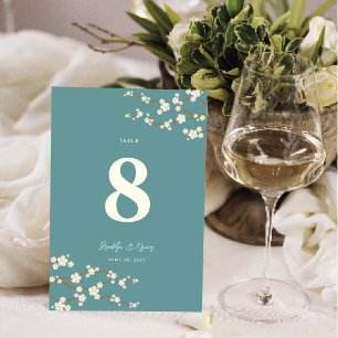 Sakura Cherry Blossoms Asian Wedding Table Number