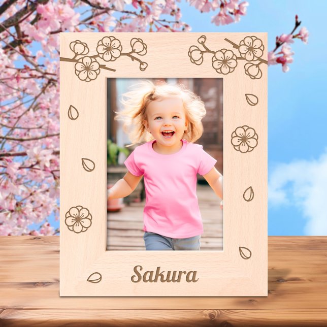 Sakura Cherry Blossoms Custom Name 5x7 Etched Frames (Creator Uploaded)