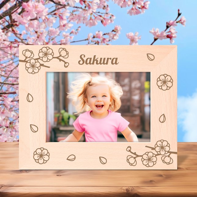 Sakura Cherry Blossoms Custom Name 7x5 Etched Frames (Creator Uploaded)