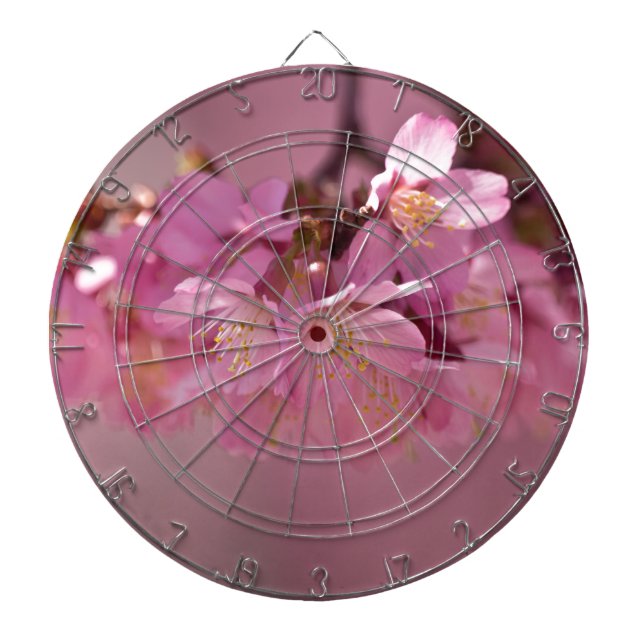 Sakura Cherry Blossoms Delicate Pink Bouquet Dartboard (Front)