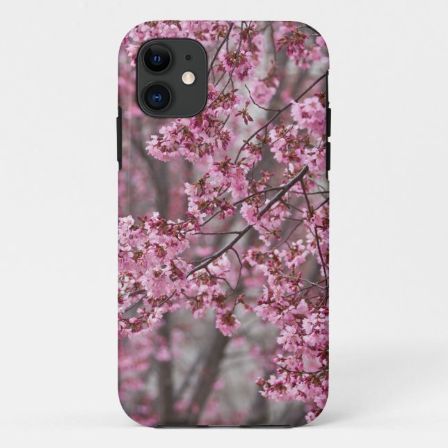 Sakura Cherry Blossoms Flowing Pink Case-Mate iPhone Case (Back)