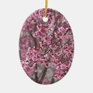 Sakura Cherry Blossoms Flowing Pink Ceramic Tree Decoration