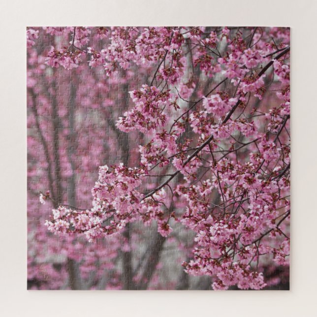Sakura Cherry Blossoms Flowing Pink Jigsaw Puzzle (Vertical)