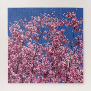 Sakura Cherry Blossoms Into The Blue Jigsaw Puzzle