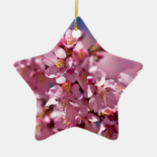 Sakura Cherry Blossoms Kissed by Sunlight Ceramic Ornament