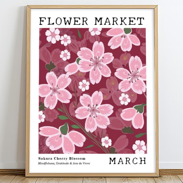 Sakura Cherry Blossoms March Birth Flower Market Poster (Creator Uploaded)