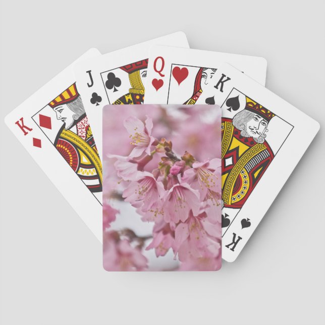 Sakura Cherry Blossoms Pale Pink Playing Cards (Back)