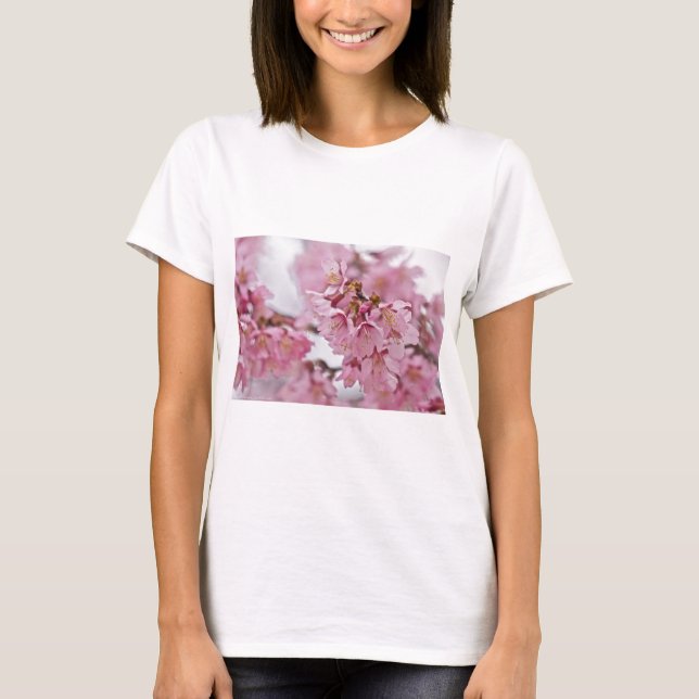 Sakura Cherry Blossoms Pale Pink T-Shirt (Front)