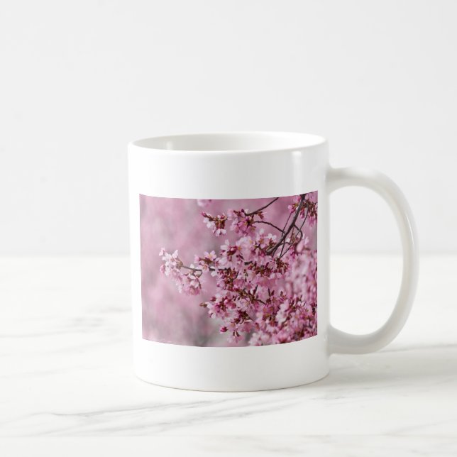 Sakura Cherry Blossoms Pastel Pink Layers Coffee Mug (Right)