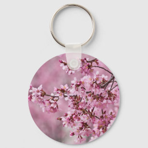 Sakura Cherry Blossoms Pastel Pink Layers Key Ring
