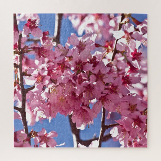 Sakura Cherry Blossoms Red Stars Jigsaw Puzzle (Vertical)