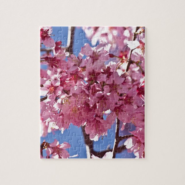 Sakura Cherry Blossoms Red Stars Jigsaw Puzzle (Vertical)