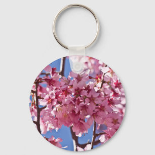 Sakura Cherry Blossoms Red Stars Key Ring