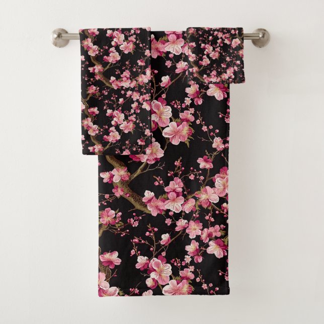Sakura Chery Blosom Pattern  Bath Towel Set (Insitu)