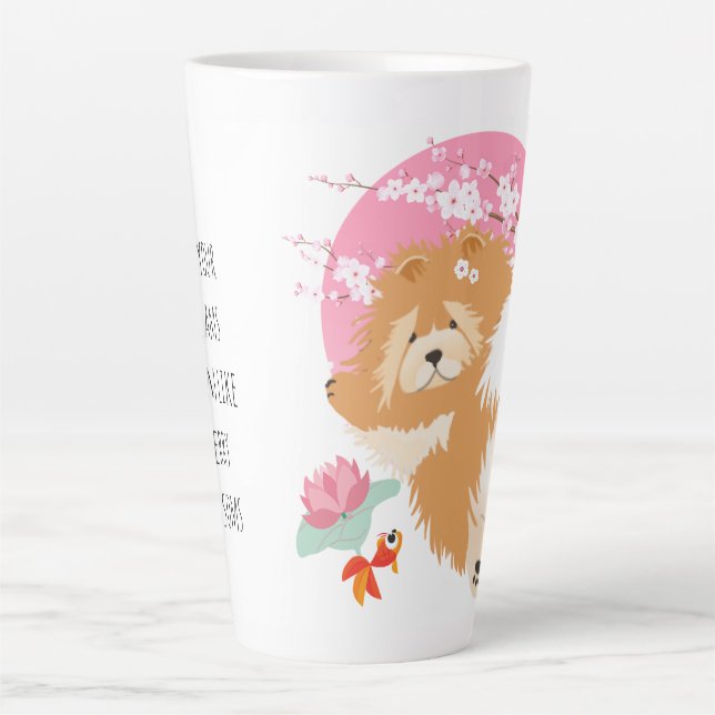 SAKURA - Chow - Latte Mug with text customise (Front)