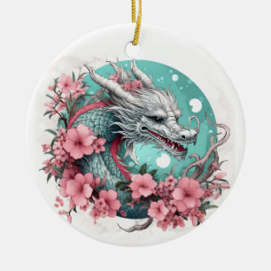 Sakura Dragon Ceramic Ornament