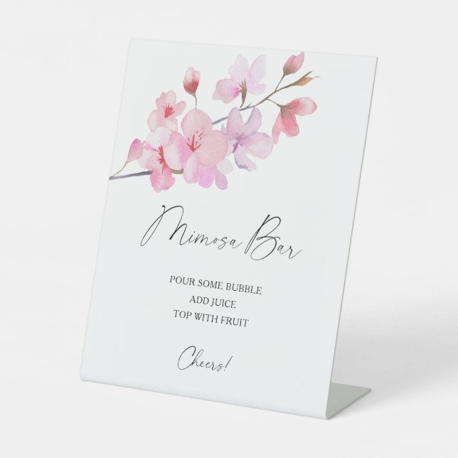 Sakura elegant - mimosa bar pedestal sign (Front)