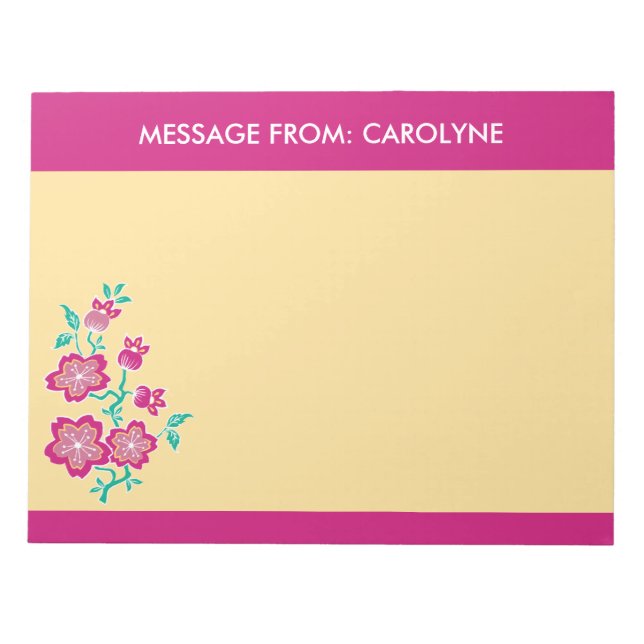 Sakura Floral Batik Notepad (Front)