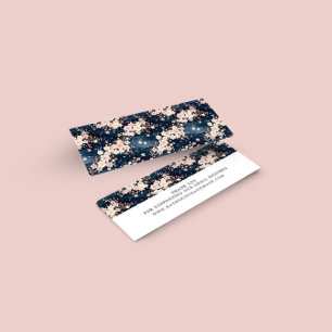 Sakura Floral Navy Small Business Thank You Card