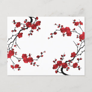 Sakura flower blooming holiday postcard