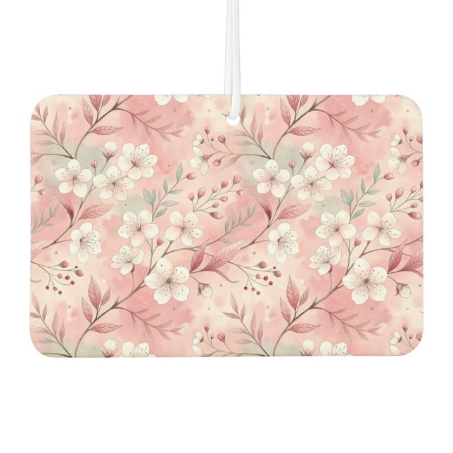 Sakura Flower Pattern Pink  Car Air Freshener (Front)