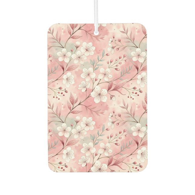 Sakura Flower Pattern Pink  Car Air Freshener (Front)