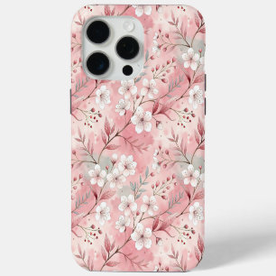 Sakura Flower Pattern Pink iPhone 15 Pro Max Case