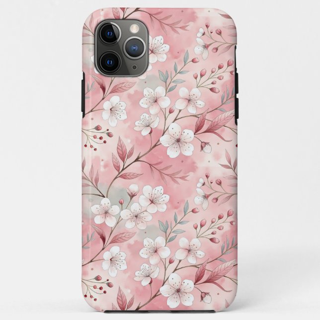 Sakura Flower Pattern Pink  Case-Mate iPhone Case (Back)