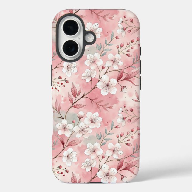 Sakura Flower Pattern Pink  Case-Mate iPhone Case (Back)