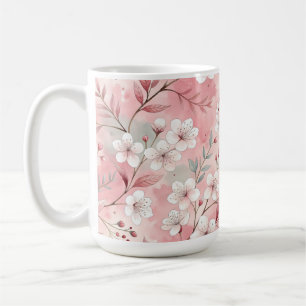 Sakura Flower Pattern Pink Coffee Mug