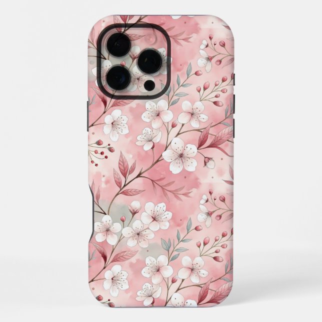 Sakura Flower Pattern Pink  iPhone Case (Back)