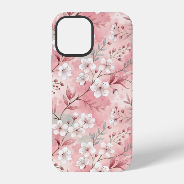 Sakura Flower Pattern Pink  iPhone Case (Back)