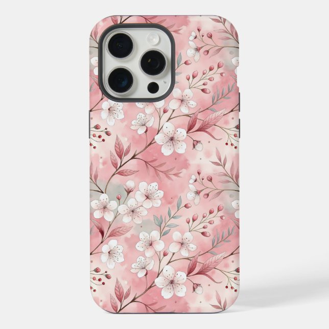 Sakura Flower Pattern Pink  iPhone Case (Back)