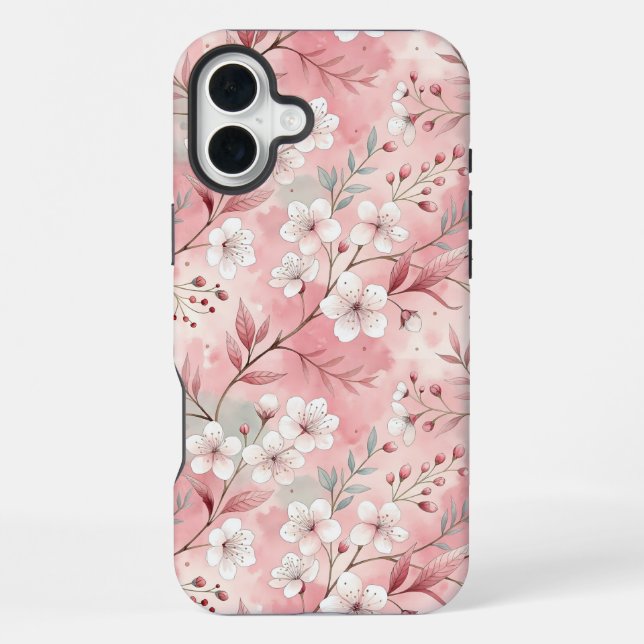 Sakura Flower Pattern Pink  iPhone Case (Back)