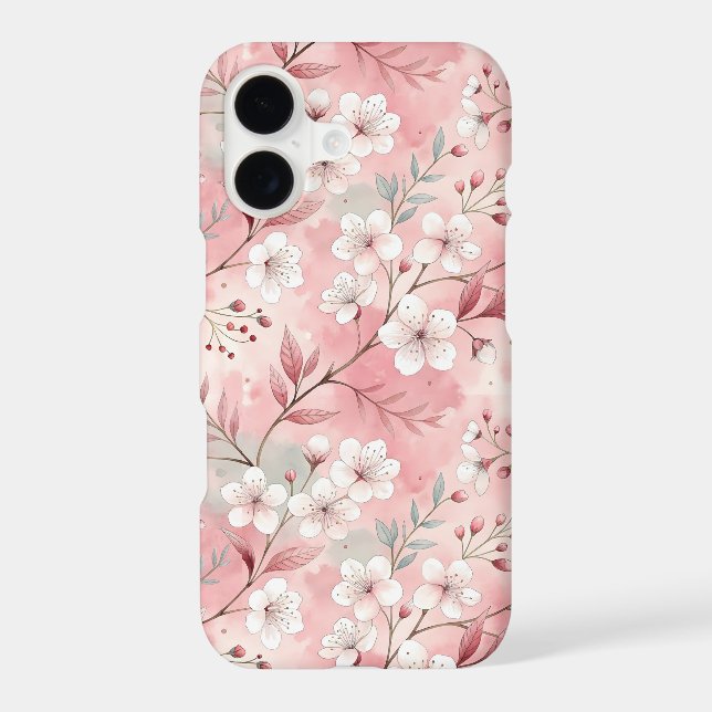 Sakura Flower Pattern Pink  iPhone Case (Back)
