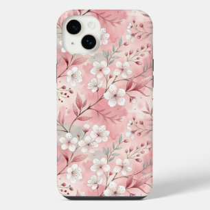 Sakura Flower Pattern Pink iPhone 14 Plus Case