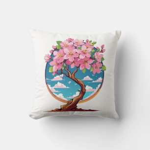 Sakura flowers blossom cushion
