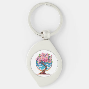 Sakura flowers blossom key ring