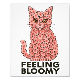 Sakura Flowers Cat Feeling Bloomy Photo Print