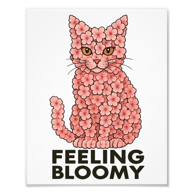 Sakura Flowers Cat Feeling Bloomy Photo Print (Front)