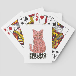 Sakura Flowers Cat Feeling Bloomy Playing Cards