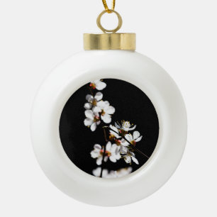 Sakura flowers ceramic ball christmas ornament