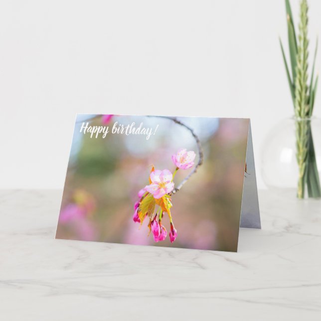 Sakura Flowers On A Tip Of The Twig. Time Helix Card (Front)